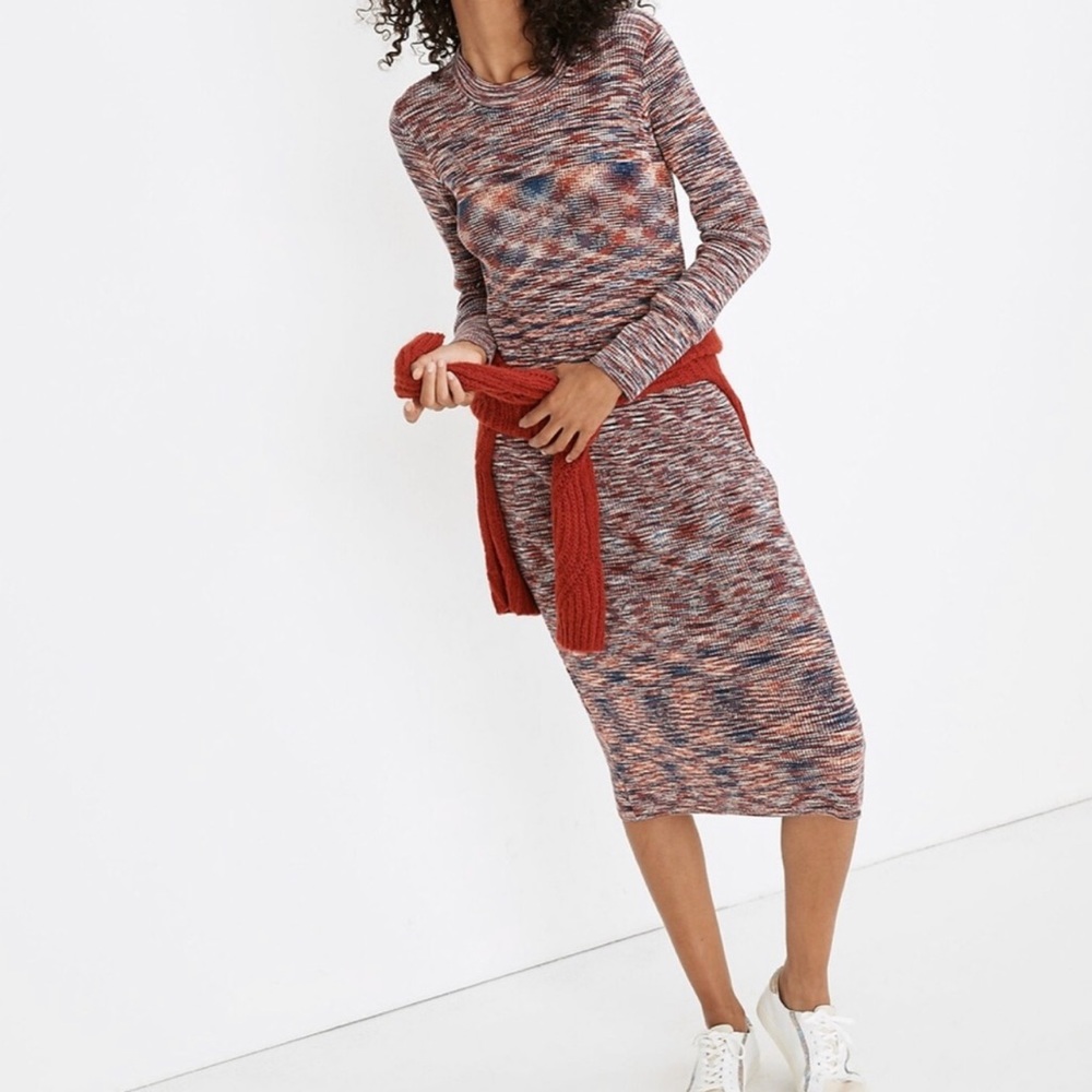 Madewell Space Dyed Midi Sweater Dress